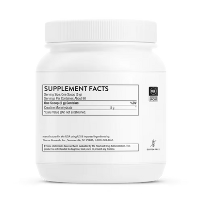 THORNE Creatine, Micronized Creatine Monohydrate Powder